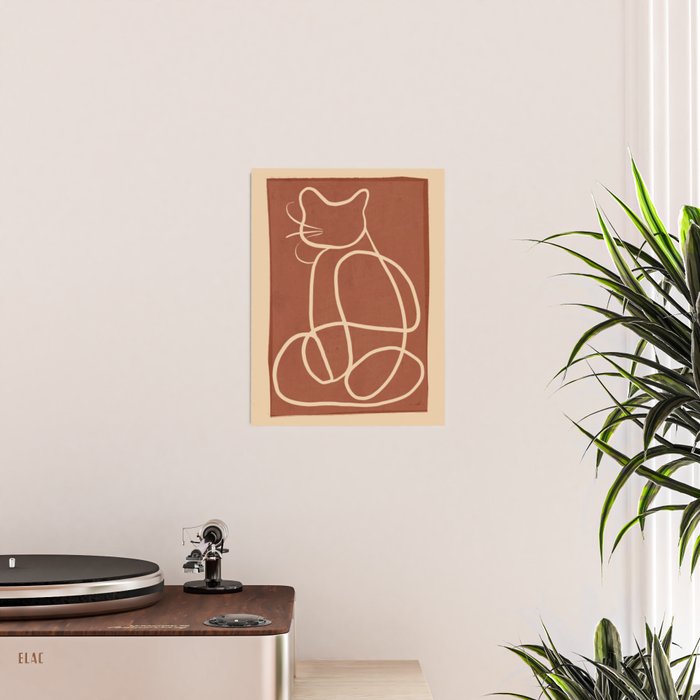 Abstract Line Art Cat 7 Poster Gallery Image 2