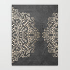 Mandala White Gold on Dark Gray Notebook Gallery Image 4