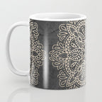 Mandala White Gold on Dark Gray Coffee Mug Gallery Image 3