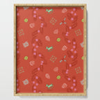 Whimsical Tiny Toys & Pine Branches in Red Serving Tray Gallery Image 1