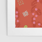 Whimsical Tiny Toys & Pine Branches in Red Poster Gallery Image 3