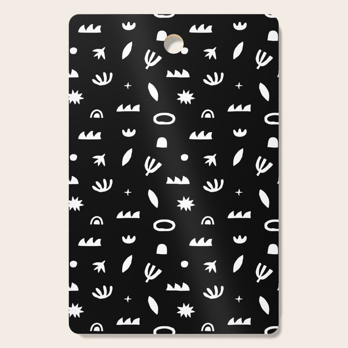 Black and white abstract organic shape pattern Cutting Board Gallery Image 1