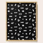 Black and white abstract organic shape pattern Serving Tray Gallery Image 1