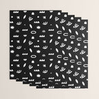 Black and white abstract organic shape pattern Wrapping Paper Gallery Image 3