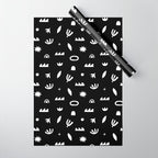 Black and white abstract organic shape pattern Wrapping Paper Gallery Image 1