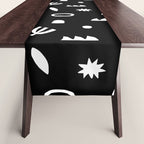 Black and white abstract organic shape pattern Table Runner Gallery Image 1