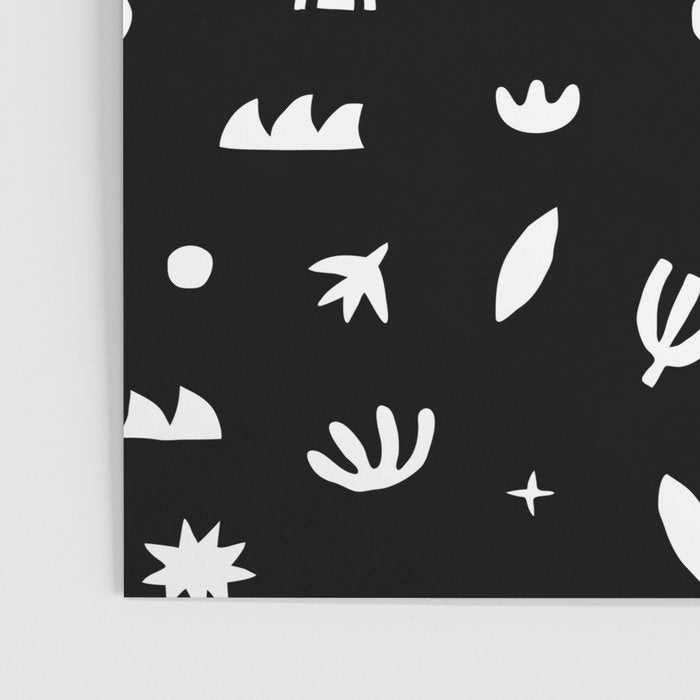 Black and white abstract organic shape pattern Poster Gallery Image 3