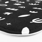 Black and white abstract organic shape pattern Bath Mat Gallery Image 3