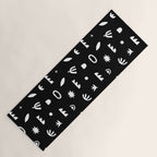 Black and white abstract organic shape pattern Yoga Mat Gallery Image 1