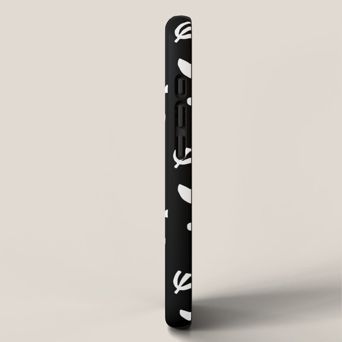 Black and white abstract organic shape pattern iPhone Case Gallery Image 2