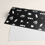 Black and white abstract organic shape pattern Wrapping Paper Gallery Image 2