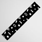 Black and white abstract organic shape pattern Table Runner Gallery Image 3