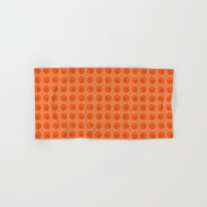 Orange 1970s Retro Inspired Polka Dot Pattern Bath Towel Gallery Image 1