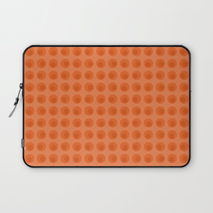 Orange 1970s Retro Inspired Polka Dot Pattern Laptop Sleeve Gallery Image 1