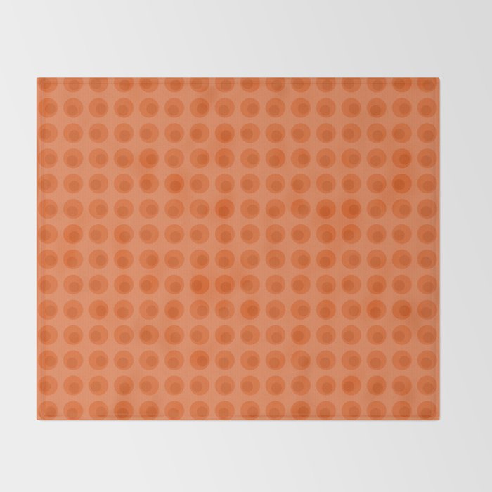 Orange 1970s Retro Inspired Polka Dot Pattern Throw Blanket Gallery Image 2