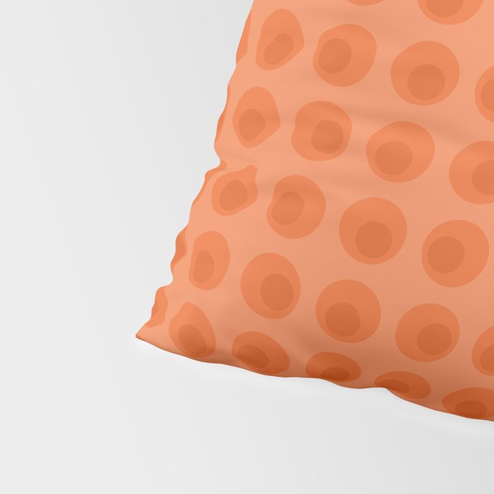 Orange 1970s Retro Inspired Polka Dot Pattern Pillow Sham Gallery Image 4