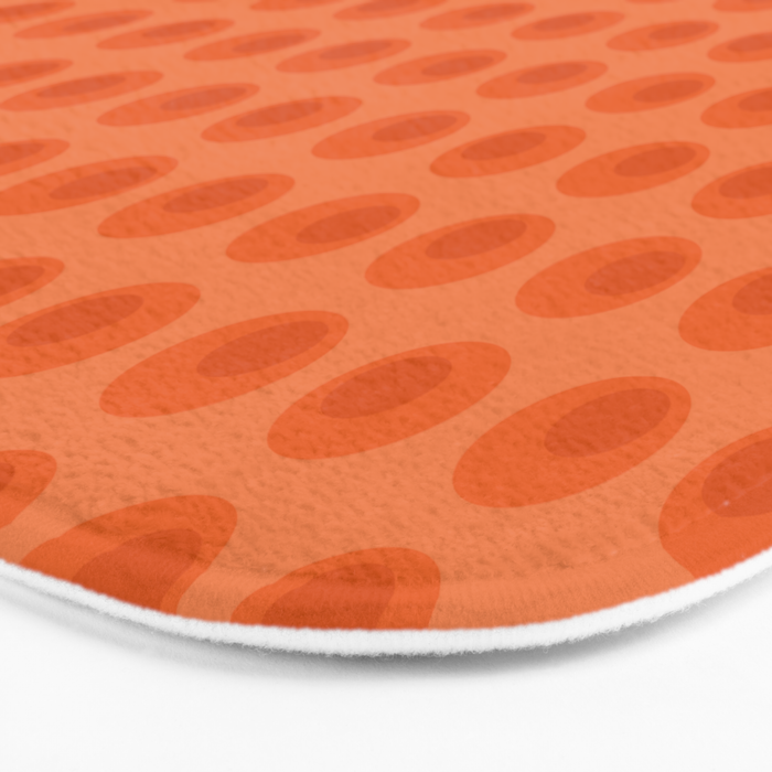 Orange 1970s Retro Inspired Polka Dot Pattern Bath Mat Gallery Image 3