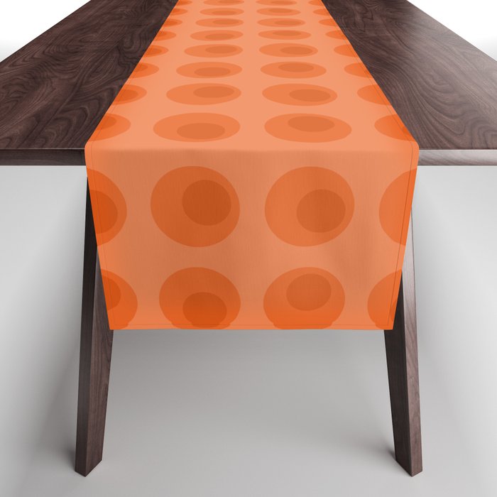 Orange 1970s Retro Inspired Polka Dot Pattern Table Runner Gallery Image 1