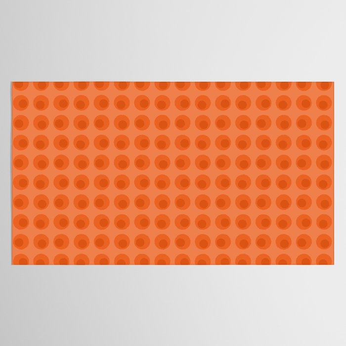 Orange 1970s Retro Inspired Polka Dot Pattern Tablecloth Gallery Image 2