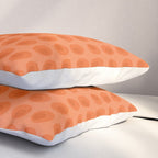 Orange 1970s Retro Inspired Polka Dot Pattern Pillow Sham Gallery Image 3