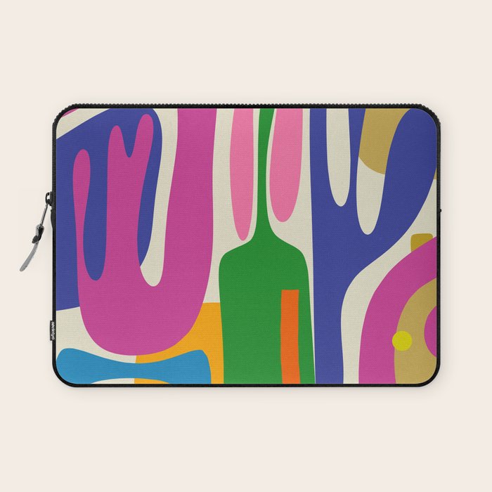 Jazz Garden Colorful Mid Century Modern Maximalist Abstract Laptop Sleeve Gallery Image 1