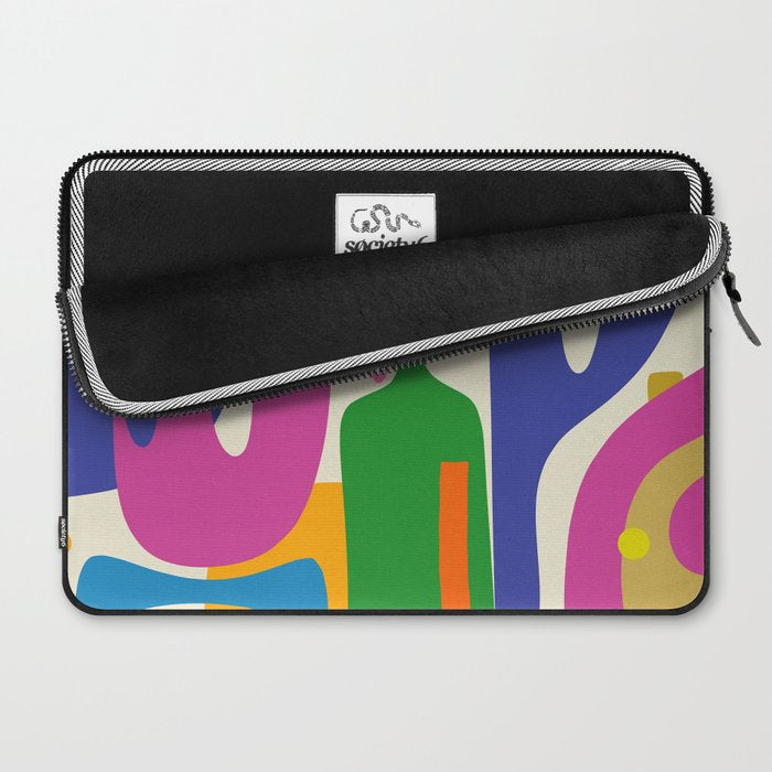 Jazz Garden Colorful Mid Century Modern Maximalist Abstract Laptop Sleeve Gallery Image 2