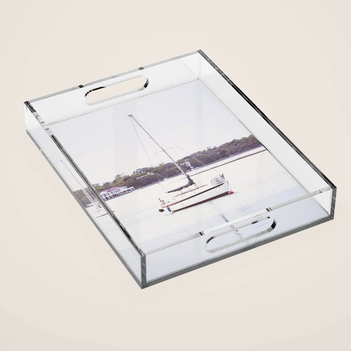 Beaufort Sailboat x Beaufort South Carolina Photography Acrylic Tray Gallery Image 1