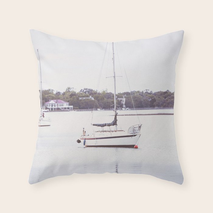Beaufort Sailboat x Beaufort South Carolina Photography Throw Pillow Gallery Image 1