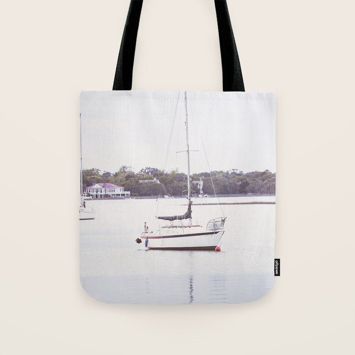 Beaufort Sailboat x Beaufort South Carolina Photography Tote Bag Gallery Image 1
