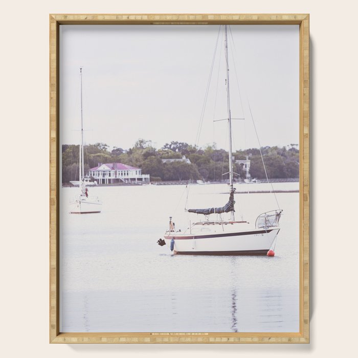 Beaufort Sailboat x Beaufort South Carolina Photography Serving Tray Gallery Image 1