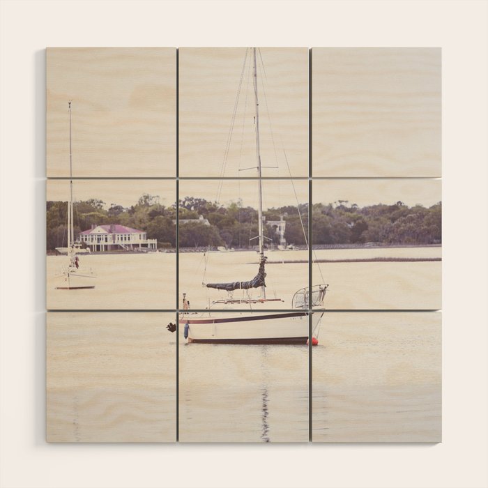 Beaufort Sailboat x Beaufort South Carolina Photography Wood Wall Art Gallery Image 1