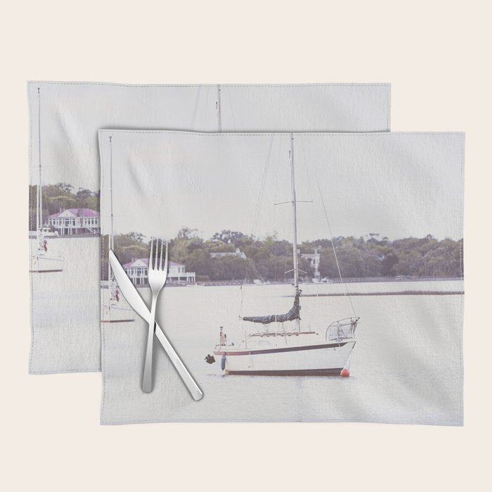 Beaufort Sailboat x Beaufort South Carolina Photography Placemat Gallery Image 1