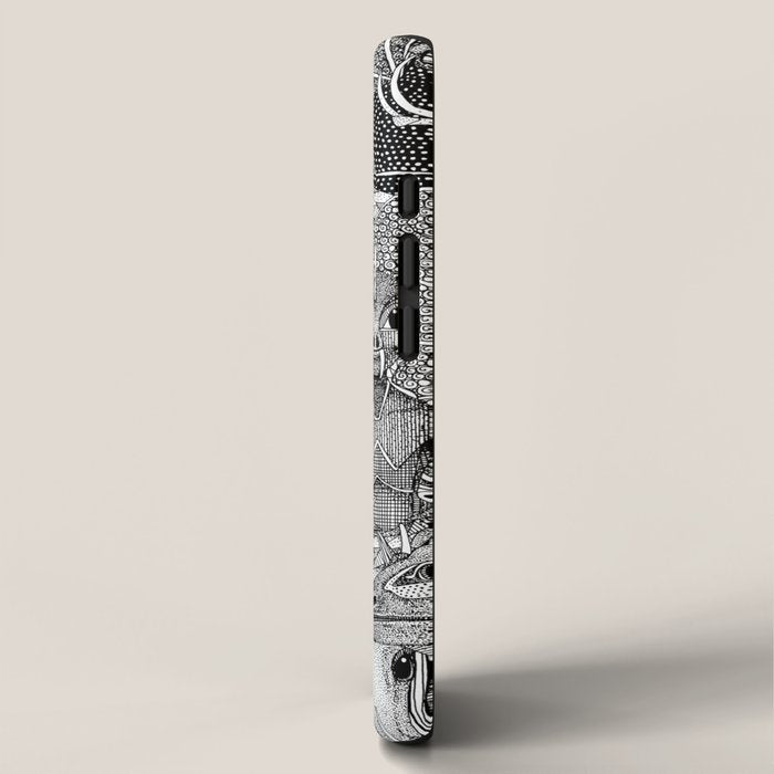 cryptid crowd black white iPhone Case Gallery Image 2