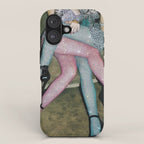 GIRLS PARTY TIME | digital collage art by Yana Potter | sparkle pantyhose | diamonds | love  iPhone Case Gallery Image 1
