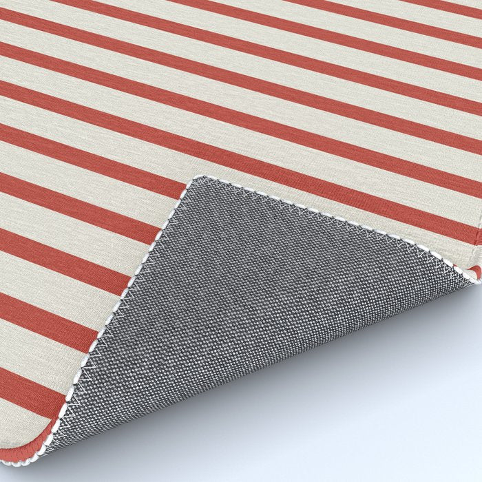Red And Cream Striped Rug Gallery Image 4