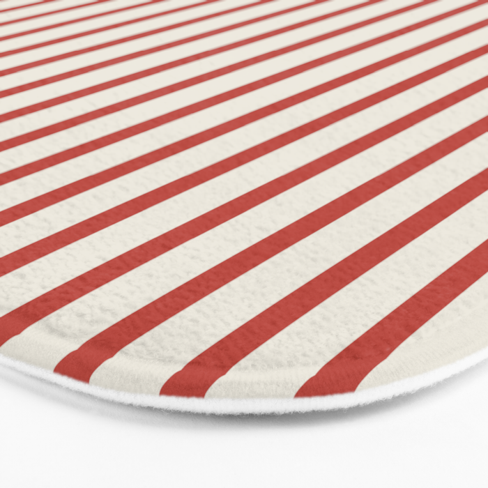 Red And Cream Striped Bath Mat Gallery Image 3