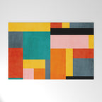 Colorful Geometric Modern Patchwork Design Welcome Mat Gallery Image 1