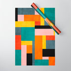 Colorful Geometric Modern Patchwork Design Wrapping Paper Gallery Image 1