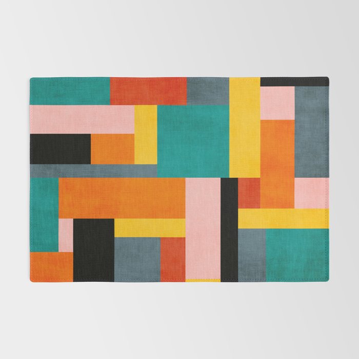 Colorful Geometric Modern Patchwork Design Rug Gallery Image 2