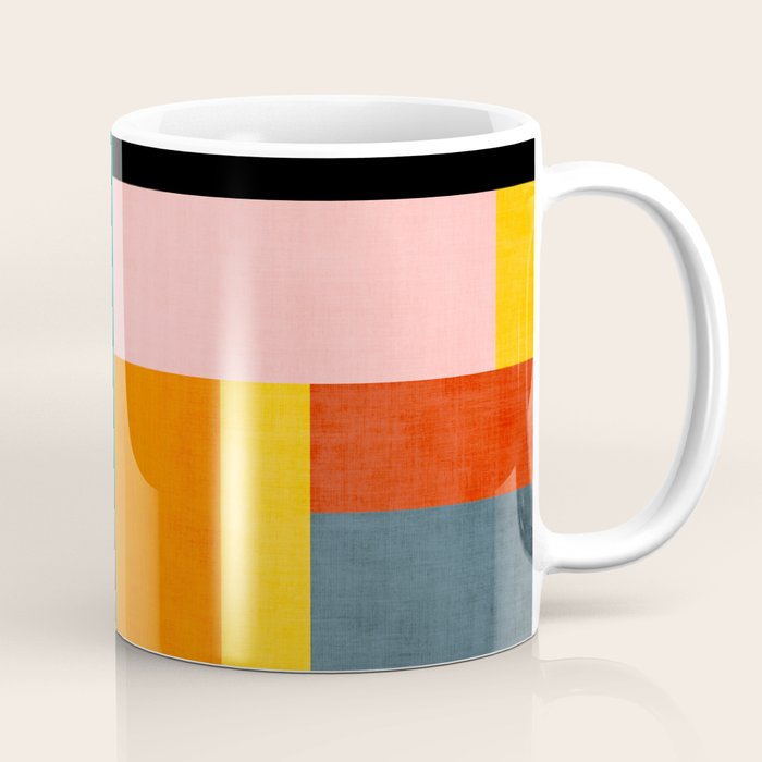 Colorful Geometric Modern Patchwork Design Coffee Mug Gallery Image 1