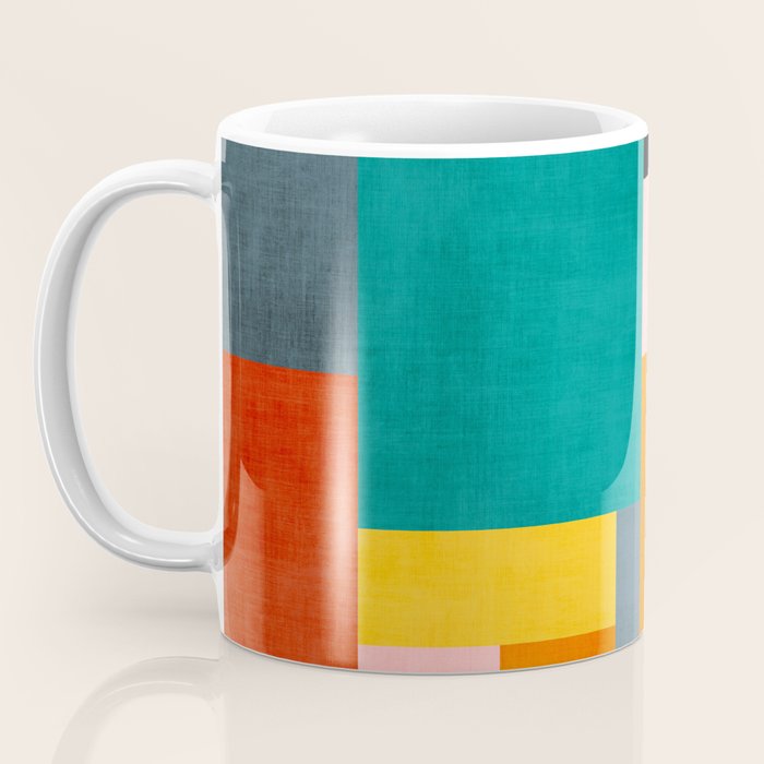 Colorful Geometric Modern Patchwork Design Coffee Mug Gallery Image 3
