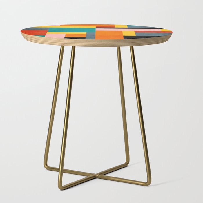 Colorful Geometric Modern Patchwork Design Side Table Gallery Image 1