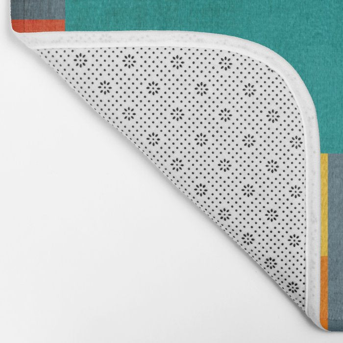 Colorful Geometric Modern Patchwork Design Bath Mat Gallery Image 2