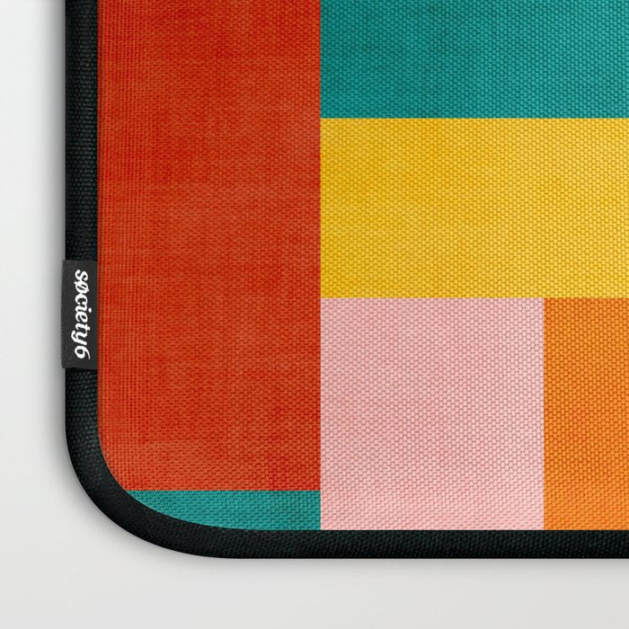 Colorful Geometric Modern Patchwork Design Laptop Sleeve Gallery Image 3