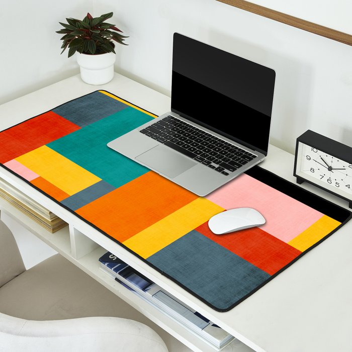 Colorful Geometric Modern Patchwork Design Desk Mat Gallery Image 2
