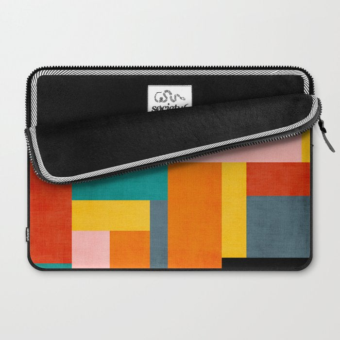 Colorful Geometric Modern Patchwork Design Laptop Sleeve Gallery Image 2