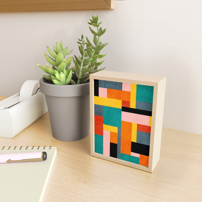 Colorful Geometric Modern Patchwork Design Mini Art Print Gallery Image 2