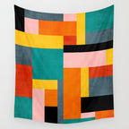 Colorful Geometric Modern Patchwork Design Wall Tapestry Gallery Image 4