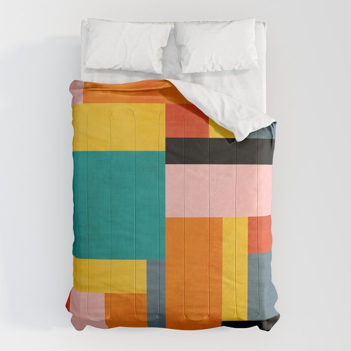 Colorful Geometric Modern Patchwork Design Comforter Gallery Image 6