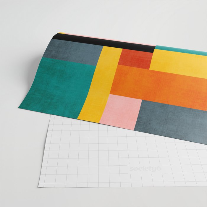Colorful Geometric Modern Patchwork Design Wrapping Paper Gallery Image 2